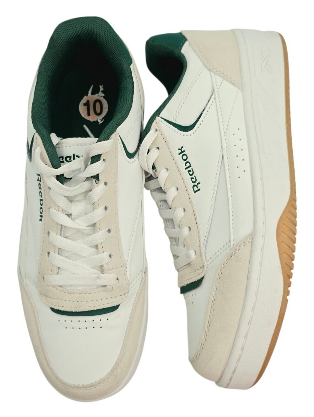 Reebok Men's Low-Top Sneakers in White, Dark Green, and Beige Size 10 - Picture 7 of 13